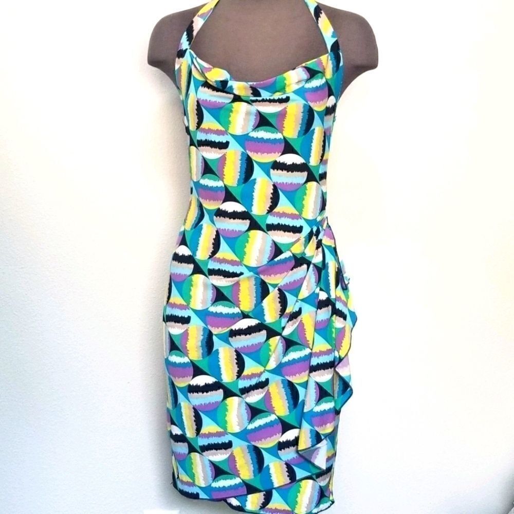 EC BCBG MAXAZRIA OPEN BACK DRESS GATHERS ON SIDE SZ.XS